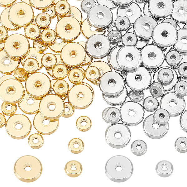 120Pcs 4 Styles 304 Stainless Steel Spacer Beads