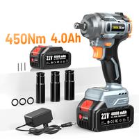 TaskStar 450Nm Impact Wrench, 332Ft-lbs 1/2'' Cordless Electric Wrench, 3 Speed Powerful Brushless Impact Driver for Car, Pic...