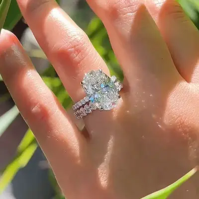 Maxine Luxury 8.0ct Oval Cut Engagement Ring Set,Bridal Ring Set,5A Cubic Zirconia Women's Ring Jewelry,Wedding Ring Set for ...