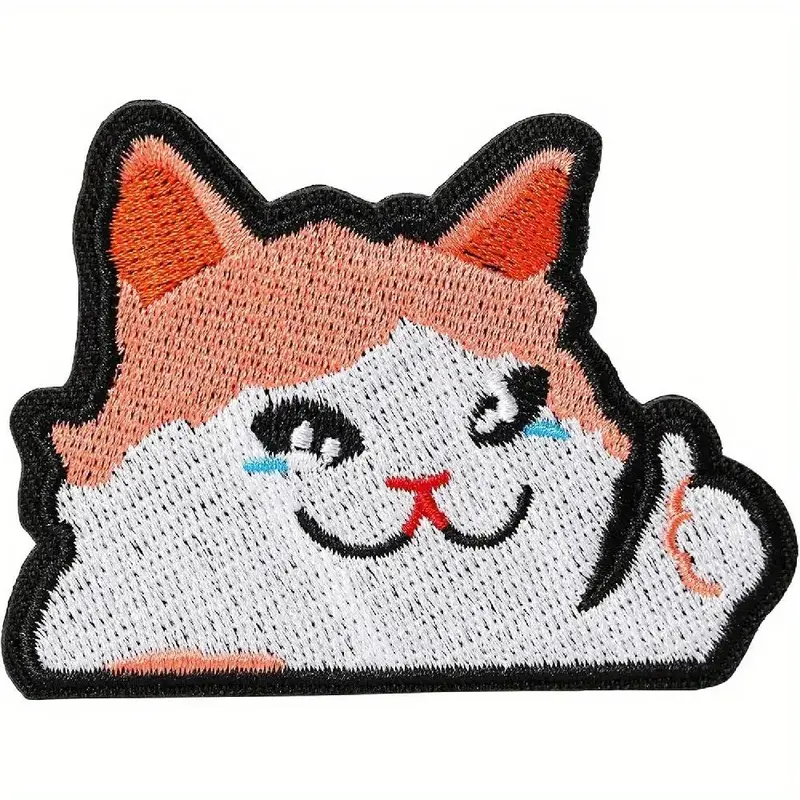 Funny Cry Cat Patch, Cute Cat Meme Morale Patch, DIY Applique Accessories for Backpacks, Dog Harnesses, Army Vests, Gym Bags,...