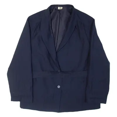TREVIRA Belted Mens Blazer Jacket Blue Pinstripe XL