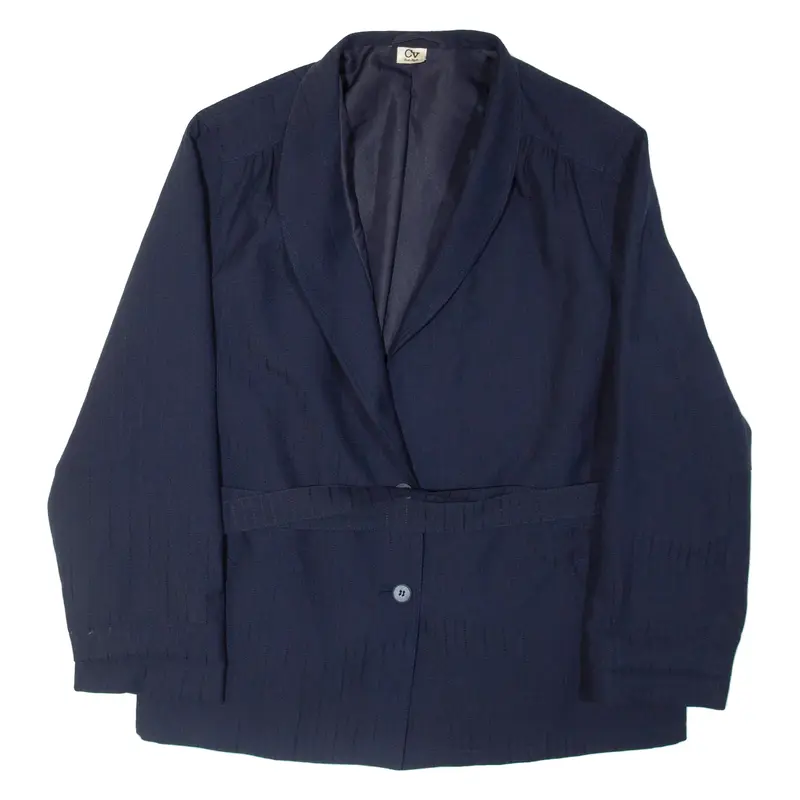 TREVIRA Belted Mens Blazer Jacket Blue Pinstripe XL