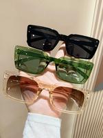 Unisex Vintage Square Frame Sunglasses, 3 Pairs Trendy Casual Glasses Sunglasses for Everyday Use, Modern Fashionable Versati...