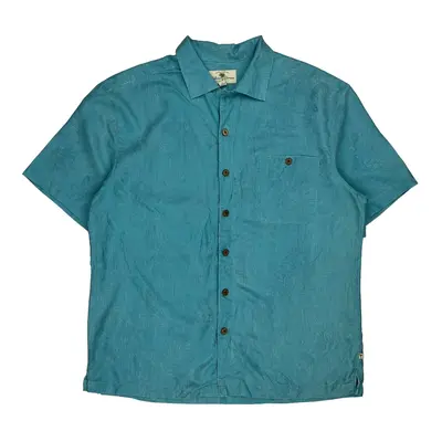Island Shores Hawaiian Shirt - Large Blue Viscose