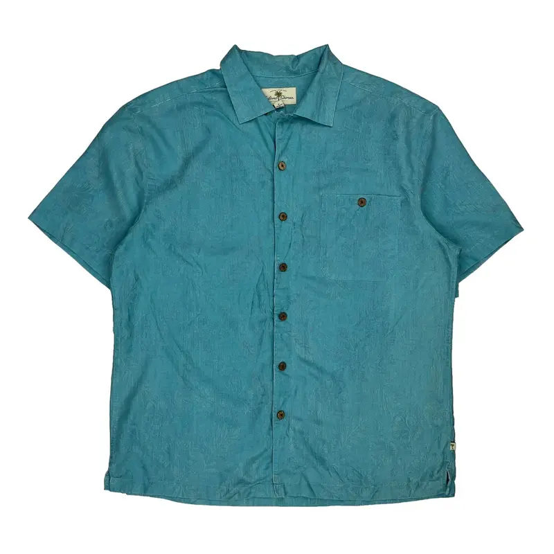 Island Shores Hawaiian Shirt - Large Blue Viscose