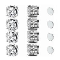 Men 6mm/8mm Stainless Steel Studs Earrings Clip Earrings Non-perforated Unisex Earrings, Fashion Accessories for Daily Wear