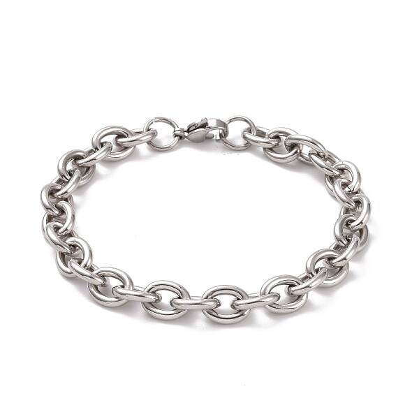 Non-Tarnish 201 Stainless Steel Chunk Cable Chains Bracelet for Men Women