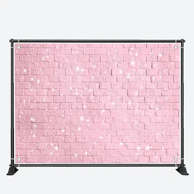 Pink Paint Brick Wall Simple Valentines Day Backdrop - Aperturee