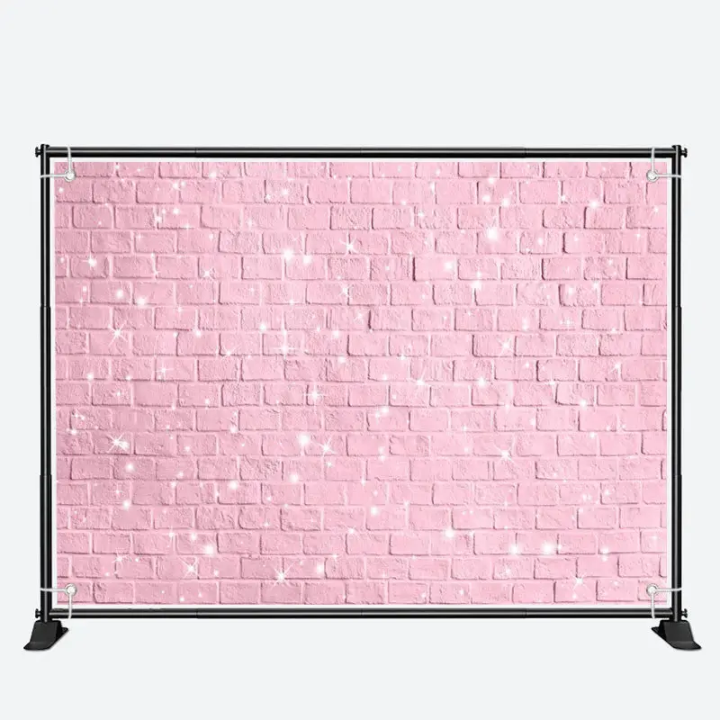 Pink Paint Brick Wall Simple Valentines Day Backdrop - Aperturee