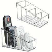 Clear Desktop Storage Box, 1 Count 4 Compartments Makeup Brush Holder, Desktop Organizer for Home Office School, Home Decor, ...