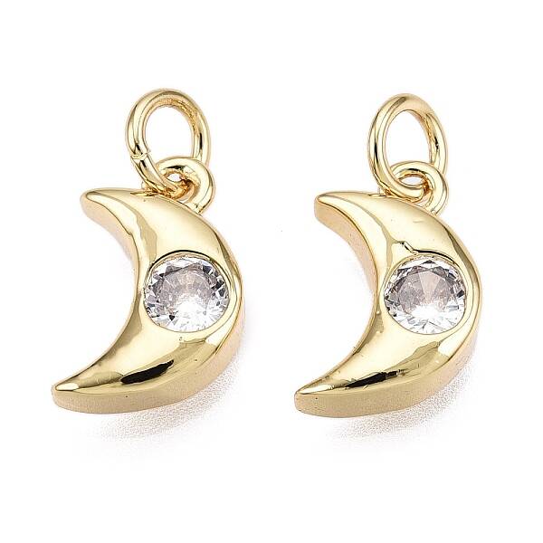 Brass Micro Pave Cubic Zirconia Charms