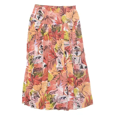 LAMONIQUE Womens A-Line Skirt Red Long Floral L