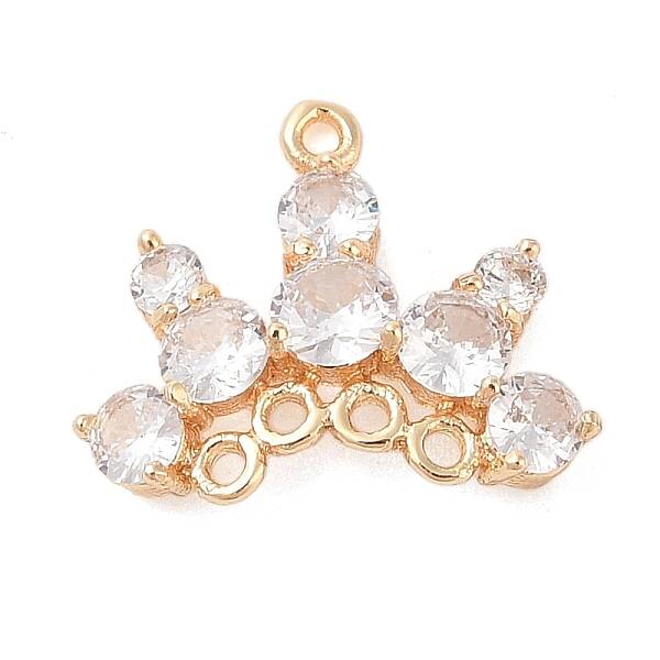 Brass Pave Clear Glass Chandelier Component Links