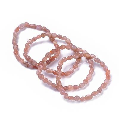 Natural Sunstone Bead Stretch Bracelets