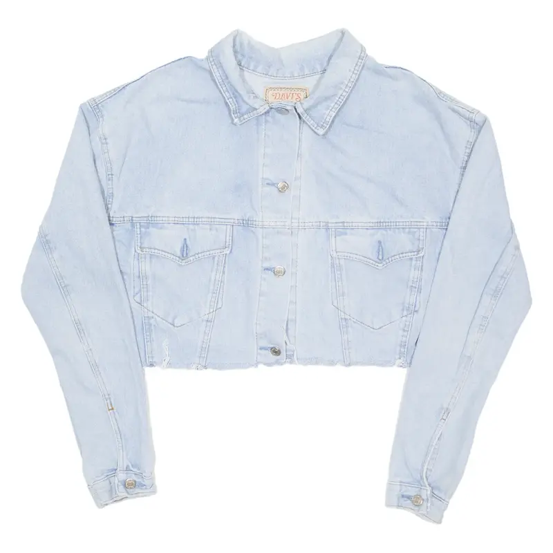 DAVI'S Cropped Womens Denim Jacket Blue L
