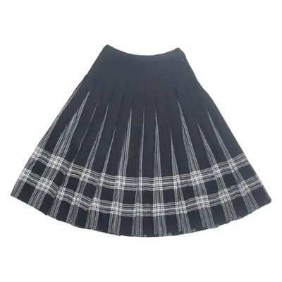 PENDLETON Womens Pleated Skirt Black Midi Wool Check S
