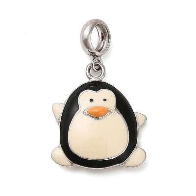 Rhodium Plated 925 Sterling Silver Enamel European Dangle Charms