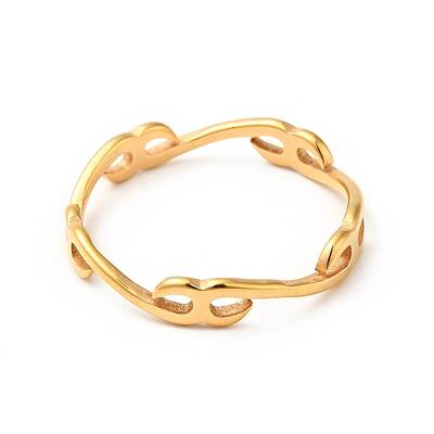 Ion Plating(IP) 201 Stainless Steel Letter X Finger Ring for Women