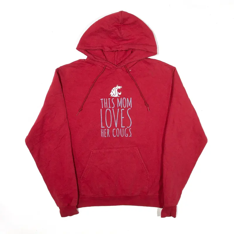 CHAMPION This Mom Loves Her Cougs Hoodie Red Pullover USA Womens M