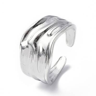 Non-Tarnish 304 Stainless Steel Open Cuff Ring for Women