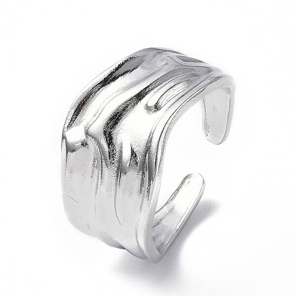 Non-Tarnish 304 Stainless Steel Open Cuff Ring for Women
