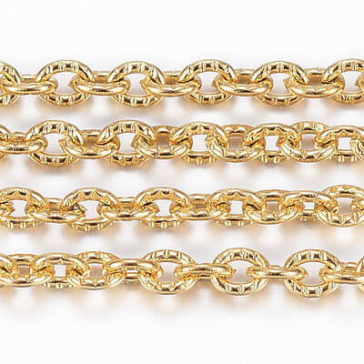 3.28 Feet Ion Plating(IP) 304 Stainless Steel Textured Cable Chains