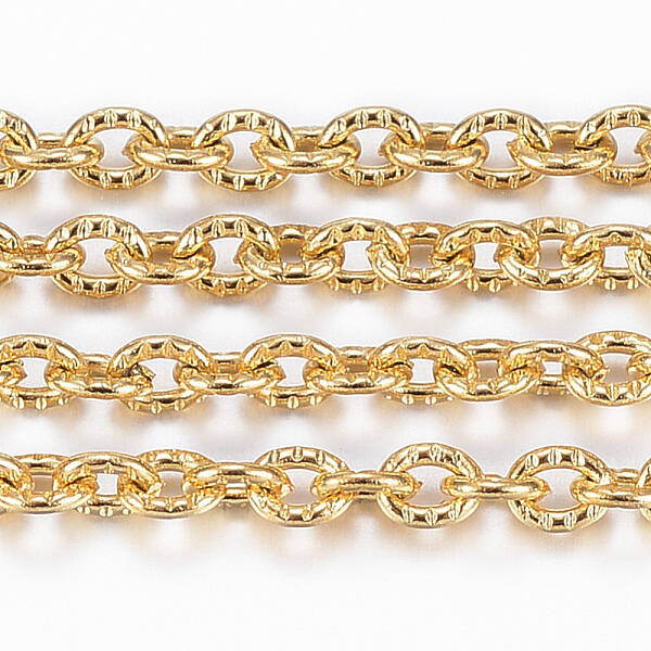 3.28 Feet Ion Plating(IP) 304 Stainless Steel Textured Cable Chains