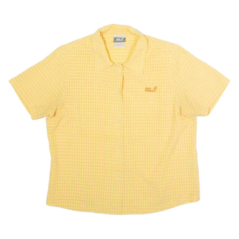 JACK WOLFSKIN Womens Shirt Yellow Check UK 12