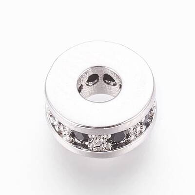 Brass Micro Pave Cubic Zirconia Beads