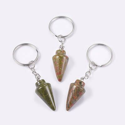 Natural Unakite Keychain