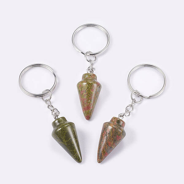 Natural Unakite Keychain