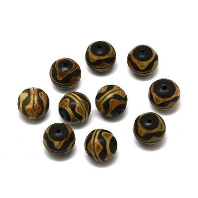 Tibetan Style Double Tiger dZi Beads
