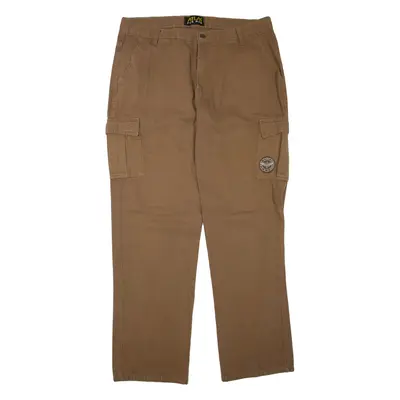 ATLAS Cargo Mens Trousers Brown Regular Straight W36 L34