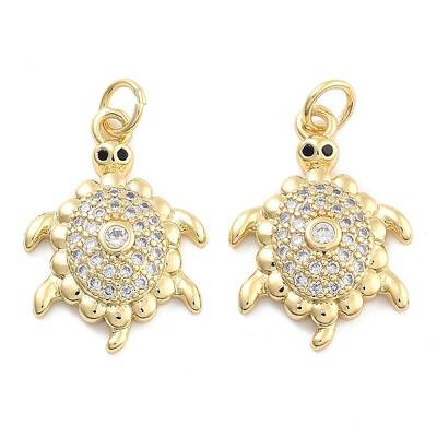 Brass Pave Clear Cubic Zirconia Pendants