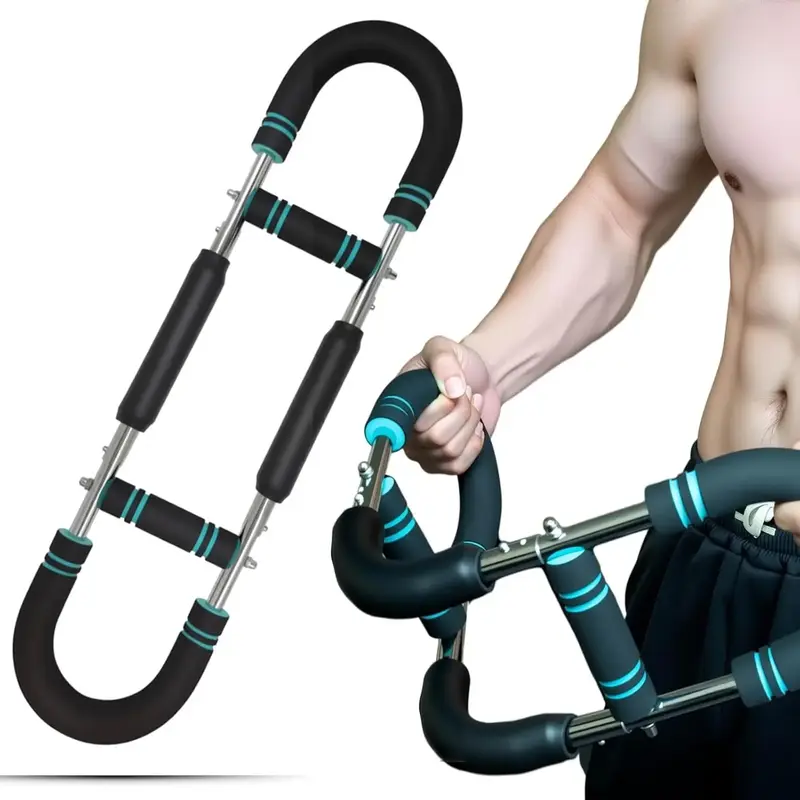 Twister Arm Exerciser Adjustable Spring Workout Bar for Forearm Triceps Chest Strengthener Portable Home Fitness Equipment U6...