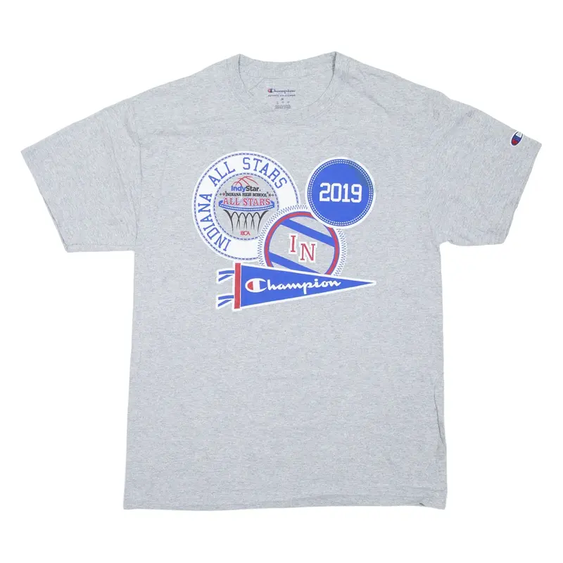 CHAMPION Indiana All Stars USA T-Shirt Grey Short Sleeve Mens M