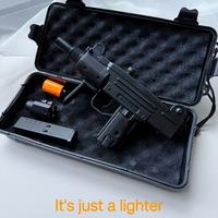 (Butane Gas Not Included)  Refillable Uzi Lighter - Windproof Adjustable Dual Flame Torch Lighter for Camping, Cooking, BBQ &...