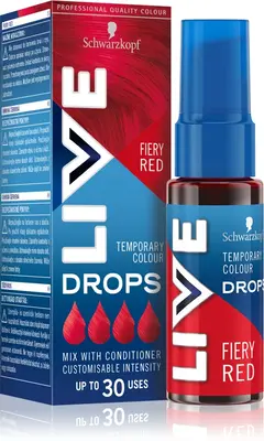 Schwarzkopf LIVE Drops washable hair color shade Fiery Red 30 ml