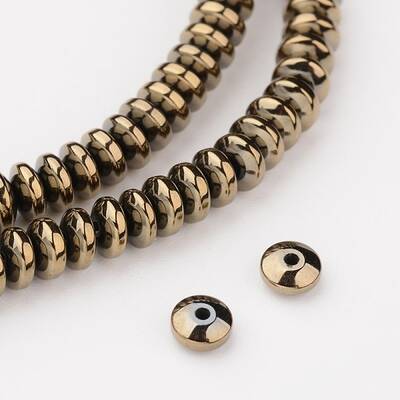 Electroplate Non-magnetic Synthetic Hematite Beads Strands