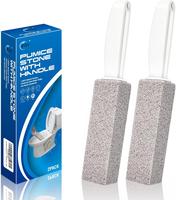 Pumice Stone for Toilet Bowl Cleaning,Pumice Stick with Handle,Powerfully Away Limescale Stain,Hard Water Ring, Calcium Build...