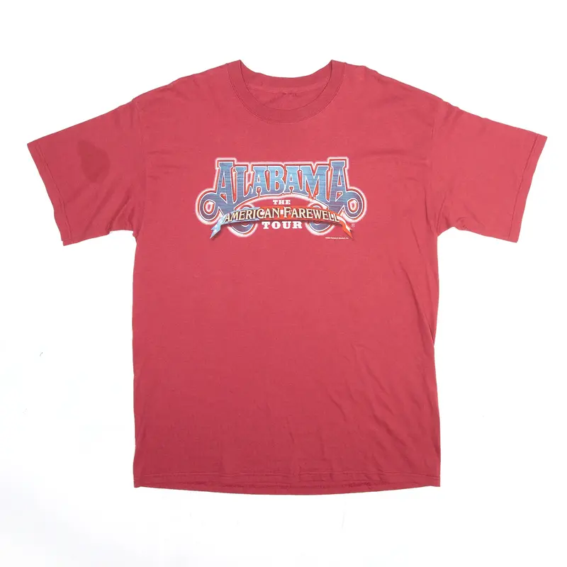 Alabama The American Farewell Tour Maroon USA Short Sleeve T-Shirt Mens XL