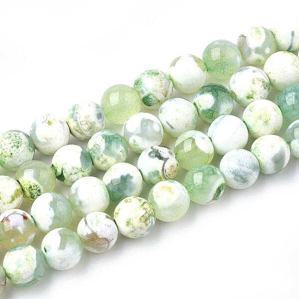 Natural Fire Crackle Agate Beads Strands