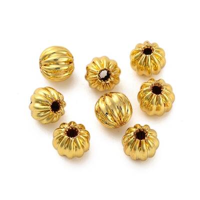 Rack Plating Pumpkin Brass Spacer Beads