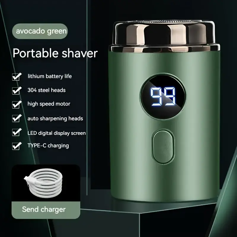 Portable electric shaving kit, small waterproof men's shaving tool, electric shaving device, rechargeable beard trimmer, doub...