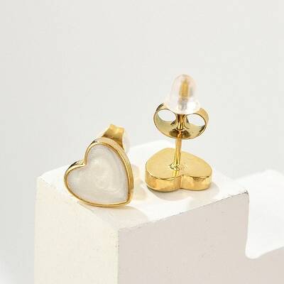 304 Stainless Steel Enamel Stud Earrings