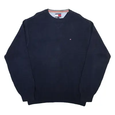 TOMMY HILFIGER Mens Jumper Blue Tight Knit XL
