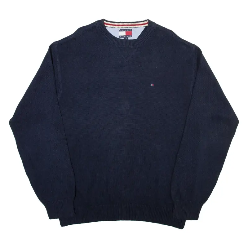 TOMMY HILFIGER Mens Jumper Blue Tight Knit XL