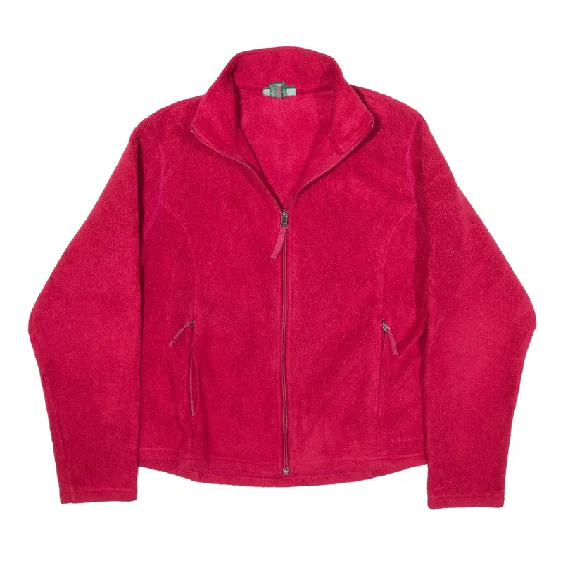 LL BEAN Fleece Jacket Pink Womens L