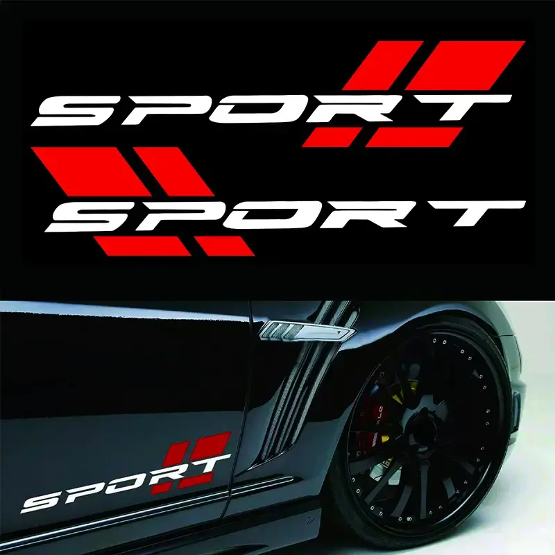16.5x3.8 inch vinyl decal personalized car reflective sticker SPORT door decal