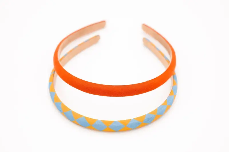 Headbands - Check Laguna + Wheat